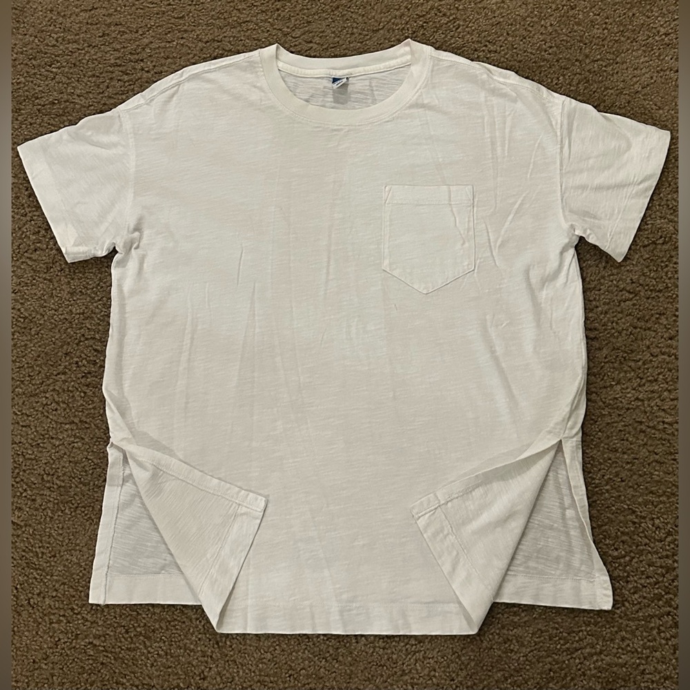 Short-Sleeve Vintage Slub-Knit Tunic T-Shirt - White - S - Picture 3 of 4